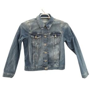 DENIZEN Levi's Denim Jacket Classic Blue Wash Button Front Long Sleeve